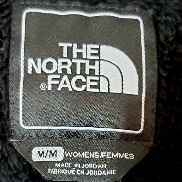 North Face Black Fleece Jacket With Hood Zip Sz M - Picture 7 of 8